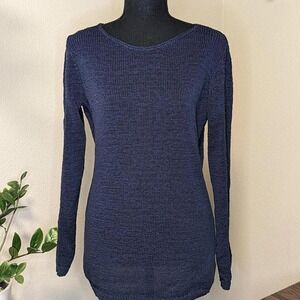 Rachel‎ Zoe Navy Blue Ribbon Knit Long Sleeve Sweater